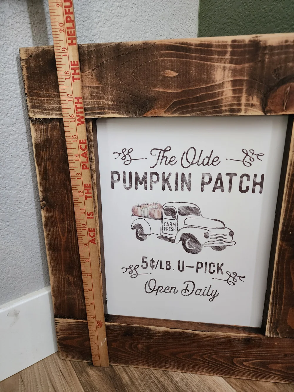 Rustic Pumpkin Patch Framed Wall Art - Brown and White